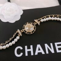 Chanel Women CC Chain Belt Calfskin Glass Pearls Black Pearly White Crystal Gold-Tone Metal Strass (1)