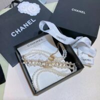 Chanel Women CC Chain Belt Gold Metal Resin Glass Pearls Strass Pearly White Crystal (1)