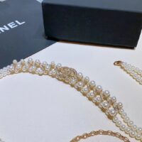 Chanel Women CC Chain Belt Gold Metal Resin Glass Pearls Strass Pearly White Crystal (1)