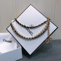 Chanel Women CC Chain Belt Lambskin Glass Pearls Gold-Tone Metal Strass Black (6)