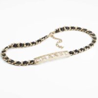 Chanel Women CC Chain Belt Lambskin Gold-Tone Metal Strass Black (7)