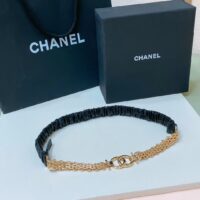 Chanel Women CC Chain Belt Lambskin Leather Gold-Tone Metal Strass Black (3)