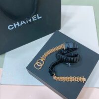 Chanel Women CC Chain Belt Lambskin Leather Gold-Tone Metal Strass Black (3)