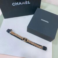 Chanel Women CC Chain Belt Lambskin Leather Gold-Tone Metal Strass Black (3)