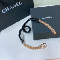 Chanel Women CC Chain Belt Lambskin Leather Gold-Tone Metal Strass Black (3)