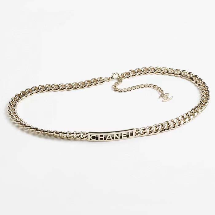 Chanel Women CC Chain Belt Metal Gold Ruthenium