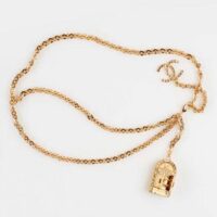 Chanel Women CC Chain Belt Metal Gold Tone Ruthenium (8)