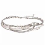 Chanel Women CC Chain Belt Metal Resin Glass Pearls Strass Silver Pearly White Crystal