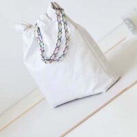 Chanel Women CC Chanel 22 Small Handbag Shiny Calfskin Rainbow Metal White (3)