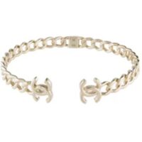 Chanel Women CC Choker Necklace Gold Tone Metal (2)