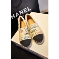 Chanel Women CC Espadrilles Colourful Chanel Logo Gold Tone Metal (2)