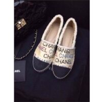 Chanel Women CC Espadrilles Colourful Chanel Logo Gold Tone Metal (2)