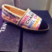 Chanel Women CC Espadrilles Colourful Chanel Logo Gold Tone Metal (2)