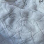 Chanel Women CC Large Backpack Shearling Lambskin Silver-Tone Metal White - immagine 8