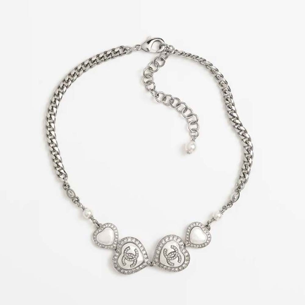 Chanel Women Choker in Metal Glass Pearls and Strass