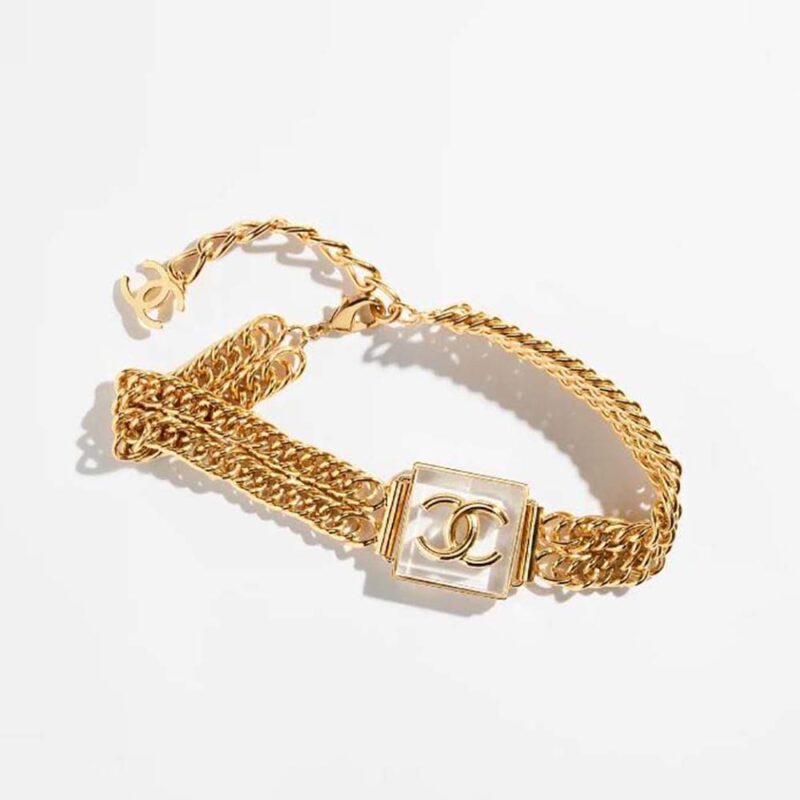Chanel Dam Choker i Metall & Harts