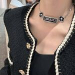Chanel Women Choker in Metal and Glass Pearls-Black - Image 7