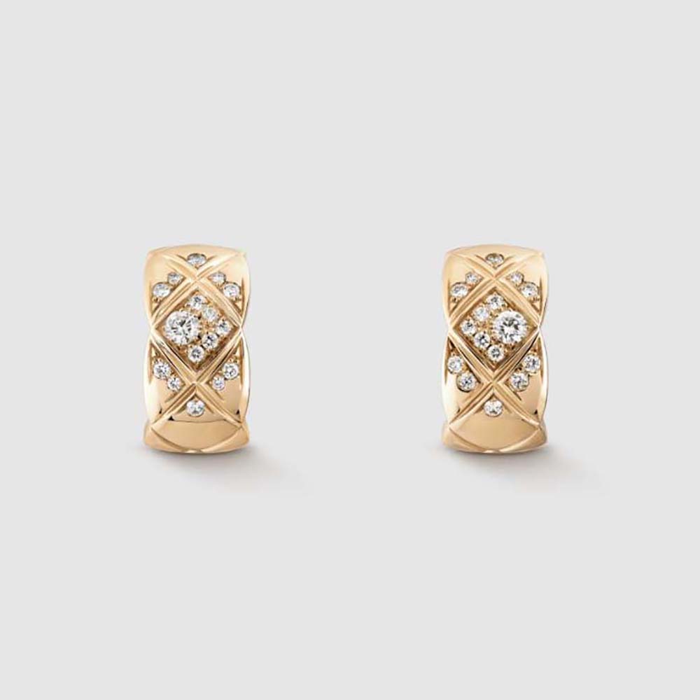 Chanel Women Coco Crush Earrings in 18K Beige Gold