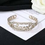 Chanel Women Cuff in Metal Glass Pearls and Strass – Bild 8