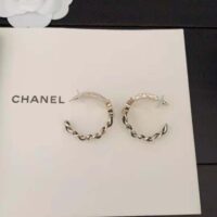 Chanel Women Hoop Earrings in Metal Calfskin and Strass (1)