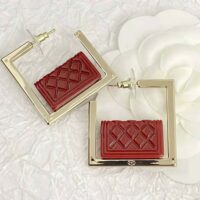 Chanel Women Hoop Earrings in Metal and Resin-Red (1)