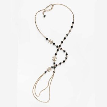 Chanel Women Long Necklace in Metal Glass Pearls and Strass
