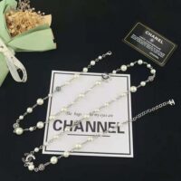 Chanel Women Long Necklace in Metal Glass Pearls and Strass (1)