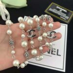 Chanel Women Long Necklace in Metal Glass Pearls and Strass - Imagen 9