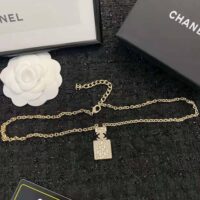 Chanel Women Long Pendant Necklace in Metal and Strass (1)