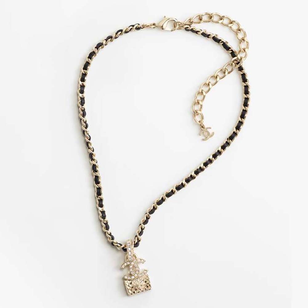 Chanel Women Necklace in Metal Calfskin and Strass