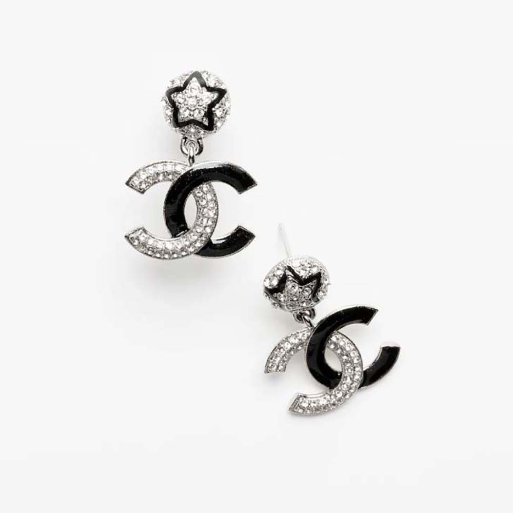 Chanel Women Pendant Earrings in Metal and Strass