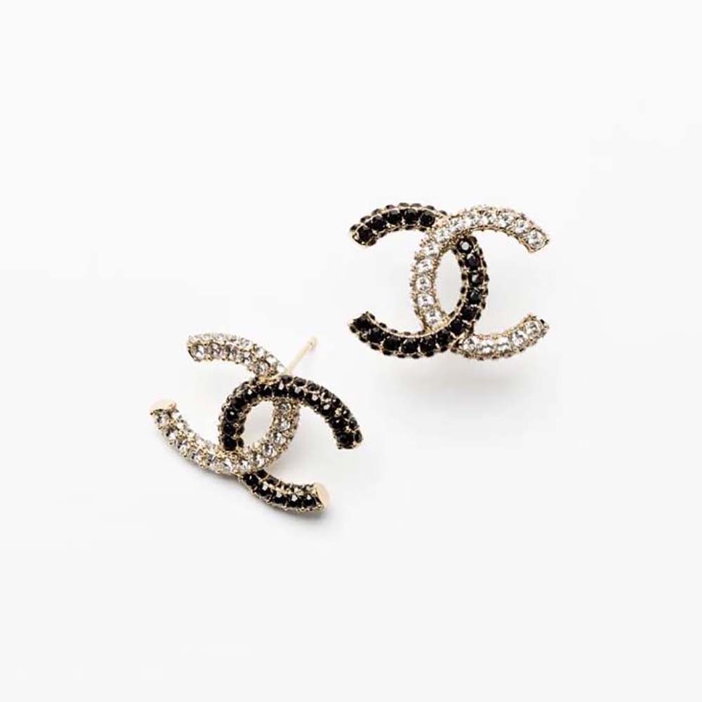 Chanel Women Stud Earrings in Metal and Strass
