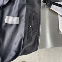 Dior Men CD Bomber Jacket Black Ottoman Cotton Blend Piped Side Pockets Ribbed Cuffs Hem (6)