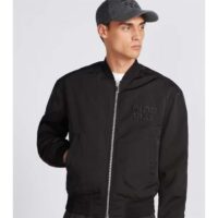 Dior Men CD Bomber Jacket Black Ottoman Cotton Blend Piped Side Pockets Ribbed Cuffs Hem (6)