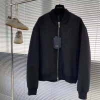 Dior Men CD Bomber Jacket Black Ottoman Cotton Blend Piped Side Pockets Ribbed Cuffs Hem (6)