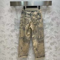 Dior Men CD Carpenter Effect Heritage Jeans Beige Organic Cotton Twill Belt Loops Five-Pocket Style (11)