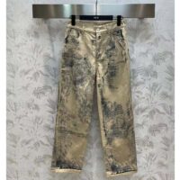 Dior Men CD Carpenter Effect Heritage Jeans Beige Organic Cotton Twill Belt Loops Five-Pocket Style (11)