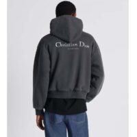 Dior Men CD Christian Dior Couture Hooded Sweatshirt Black Cotton Fleece Dévoré Effect (3)