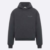 Dior Men CD Christian Dior Couture Hooded Sweatshirt Black Cotton Fleece Dévoré Effect (3)