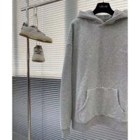 Dior Men CD Christian Dior Couture Hooded Sweatshirt Gray Cotton Fleece Dévoré Effect (4)