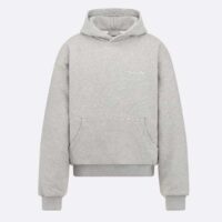 Dior Men CD Christian Dior Couture Hooded Sweatshirt Gray Cotton Fleece Dévoré Effect (4)