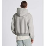 Dior Men CD Christian Dior Couture Hooded Sweatshirt Gray Cotton Fleece Dévoré Effect - Image 14
