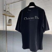 Dior Men CD Christian Dior Couture Relaxed Fit T-Shirt Black Organic Cotton Jersey (5)