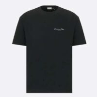 Dior Men CD Christian Dior Couture Relaxed Fit T-Shirt Black Organic Cotton Jersey (5)