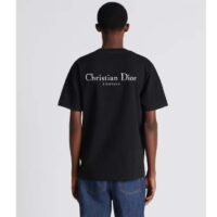 Dior Men CD Christian Dior Couture Relaxed Fit T-Shirt Black Organic Cotton Jersey (5)