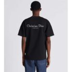 Dior Men CD Christian Dior Couture Relaxed Fit T-Shirt Black Ribbed Crew Neck Organic Cotton - Image 7