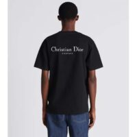 Dior Men CD Christian Dior Couture Relaxed Fit T-Shirt Black Ribbed Crew Neck Organic Cotton (3)