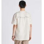 Dior Men CD Christian Dior Couture Relaxed Fit T-Shirt White Ribbed Crew Neck Organic Cotton - immagine 12