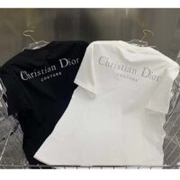 Dior Men CD Christian Dior Couture Relaxed Fit T-Shirt Black Ribbed Crew Neck Organic Cotton (3)