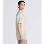 Dior Men CD Christian Dior Couture Relaxed Fit T-Shirt White Ribbed Crew Neck Organic Cotton - immagine 11